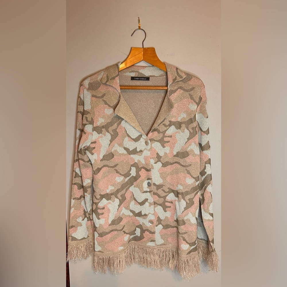 Knit cardigan with fringe - Picture 2 of 14